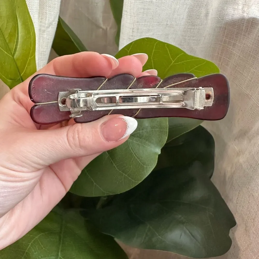 Vintage Tortoise Hair Barrette Wrapped in 14K gold